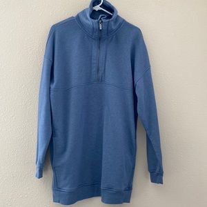 Old Navy Quarter Zip Oversized Blue Sweatshirt Size: Medium